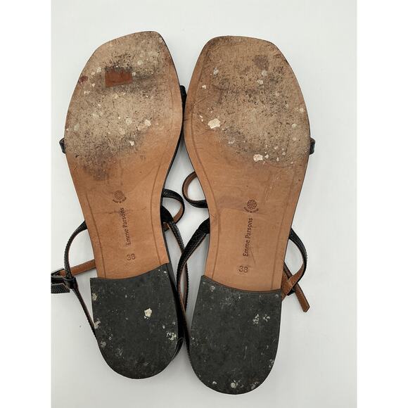 Emme Parsons 'Hope' Black Leather Sandals Size 8 - Picture 6 of 6